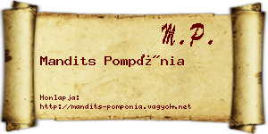 Mandits Pompónia névjegykártya